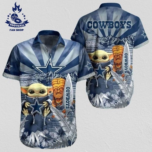 Baby Yoda Star Wars Dallas Cowboys Hawaiian Shirt Best Beach Gift