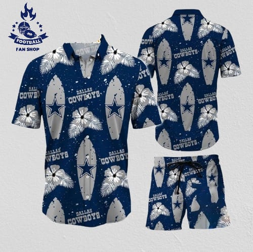 Dallas Cowboys Flower Pattern Hawaiian Shirt And Shorts