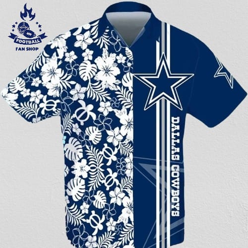 Dallas Cowboys Hawaiian Shirt Flower And Turtle Pattern Summer Beach Gift