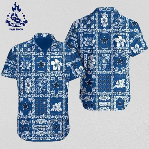 Dallas Cowboys Hawaiian Shirt Hibiscus Flowers Pattern Gift For Beach Trip