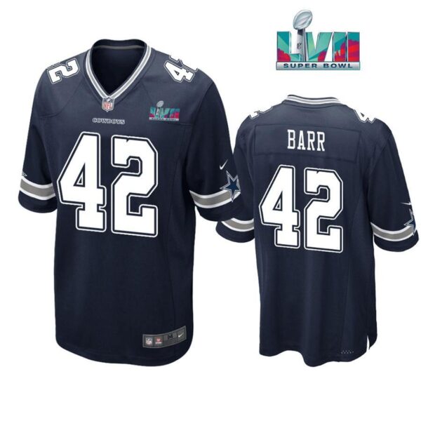 Anthony Barr 42 Dallas Cowboys Super Bowl LVII Navy Men Game Jersey 1