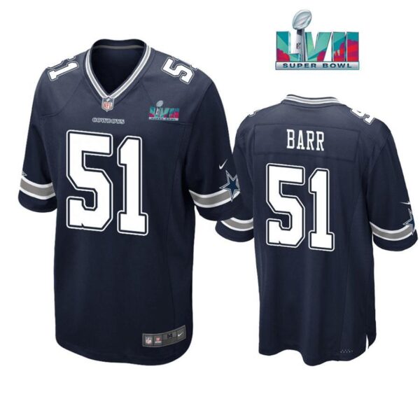 Anthony Barr 51 Dallas Cowboys Super Bowl LVII Super Bowl LVII Navy Men Game Jersey 1