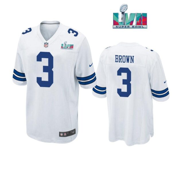 Anthony Brown 3 Dallas Cowboys Super Bowl LVII Super Bowl LVII White Men Game Jersey 1