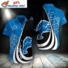 Bold Detroit Lions Swirl Patterned Hawaiian 1