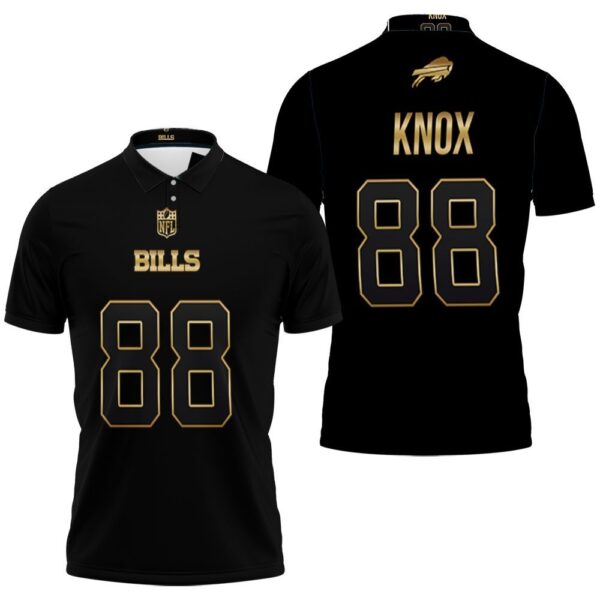 Buffalo Bills Dawson Knox 88 Great Player Nfl Black Golden Edition Vapor Limited Jersey Style Polo 1