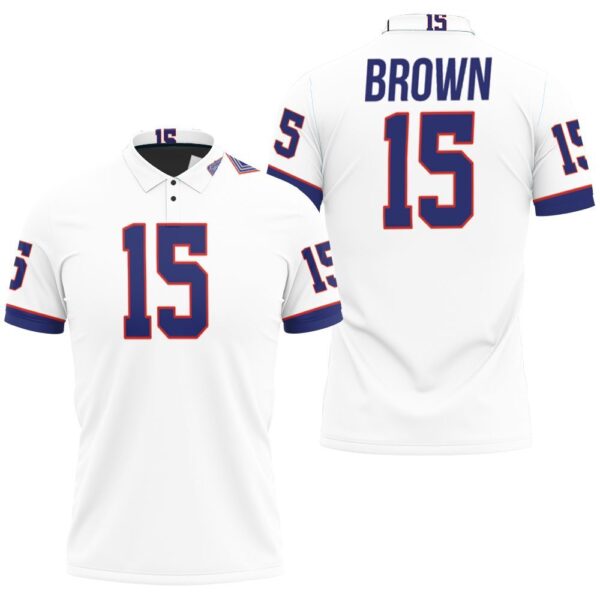 Buffalo Bills John Brown 15 Great Player Nfl American Football Team White Vintage Bills Fans Polo 1