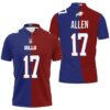 Buffalo Bills Josh Allen 17 Great Player Nfl Vapor Limited Royal Red Two Tone Jersey Style Polo 1