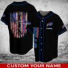 Buffalo Bills NFL Custom Name Baseball Jersey 1