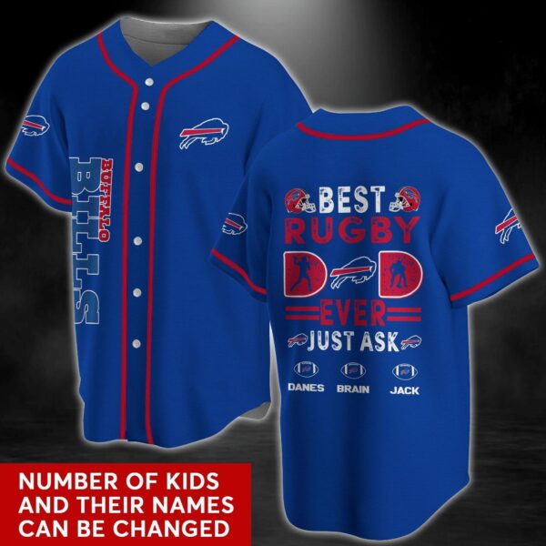 Buffalo Bills NFL Personalized Baseball Jersey Best Rugby Dad Ever 1