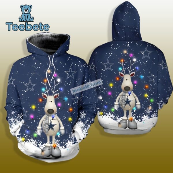 Christmas Dallas Cowboys Blue White 3D Hoodies Men 1