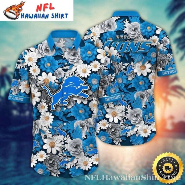 Crisp Blue Daisy Detroit Lions Tropical Hawaiian 1