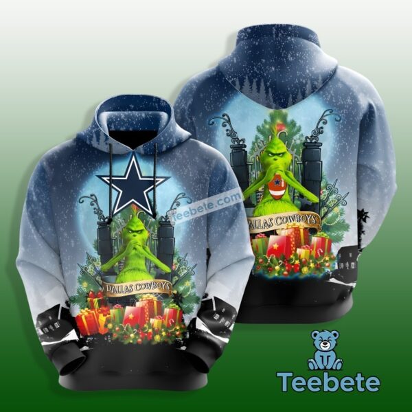 Dallas Cowboys Grinch Christmas Blue 3D Hoodies 1