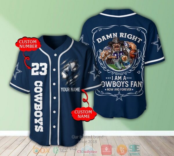 Dallas Cowboys Nfl I Am A Cowboys Fan Baseball Jersey 1