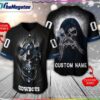 Dallas Cowboys Skull All Over Printed Baseball Jersey 1