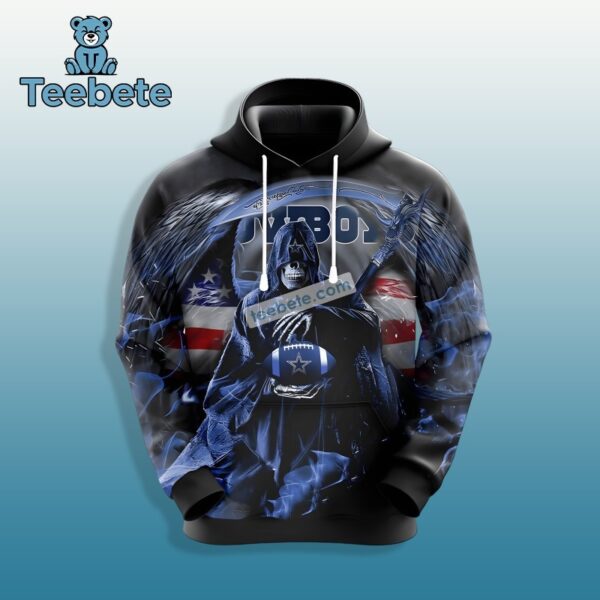 Dallas Cowboys Skull For Victory Black Christmas 3D Hoodie 1