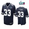 Damone Clark 33 Dallas Cowboys Super Bowl LVII Super Bowl LVII Navy Men Game Jersey 1