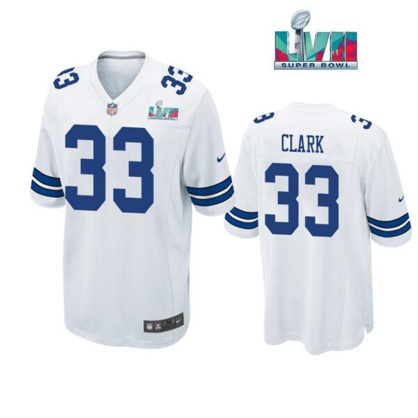 Damone Clark 33 Dallas Cowboys Super Bowl LVII Super Bowl LVII White Men Game Jersey 1