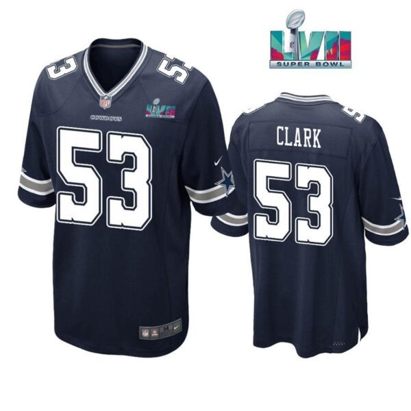 Damone Clark 53 Dallas Cowboys Super Bowl LVII Super Bowl LVII Navy Men Game Jersey 1