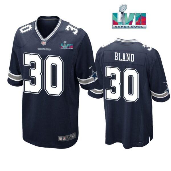 Daron Bland 30 Dallas Cowboys Super Bowl LVII Super Bowl LVII Navy Men Game Jersey 1