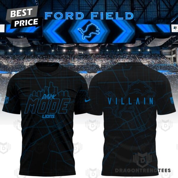 Detroit Lions Back In Black Design 3D TShirt 1