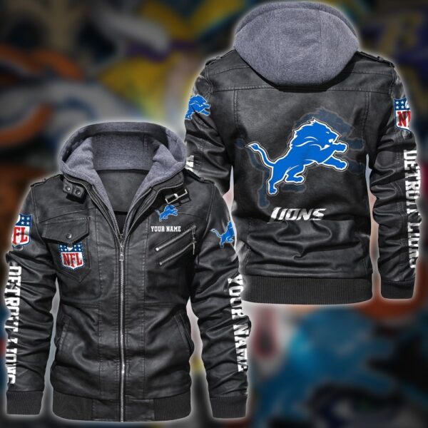 Detroit Lions Black 2D Hooded Jacket 2025 Versions