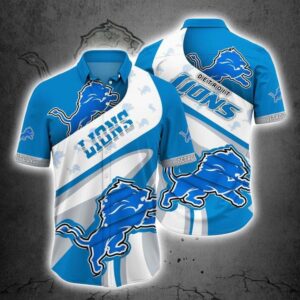 Detroit Lions Bold Charge Hawaiian Shirt