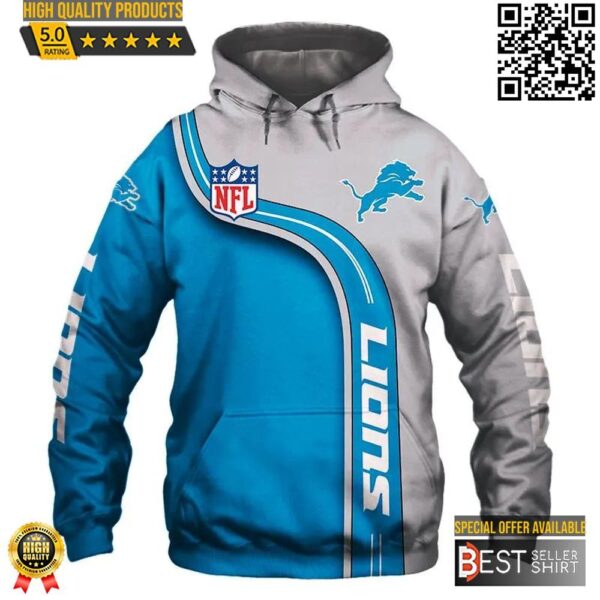 Detroit Lions Football 3D Hoodie Nfl Logo 3D 1