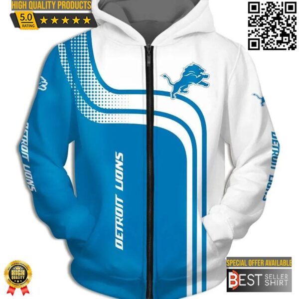 Detroit Lions Football Logo 3D Hoodie Nfl Team 3D 1