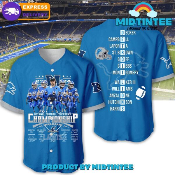 Detroit Lions Football Team NFC Championship Baseball Jersey