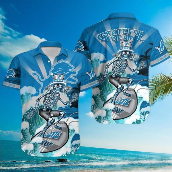 Detroit Lions Grateful Dead Surfer Hawaiian 1