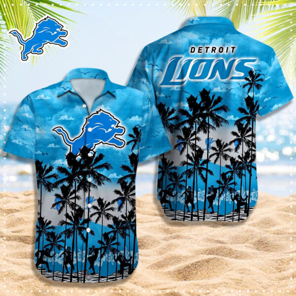 Detroit Lions Island Palms Hawaiian 1