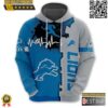 Detroit Lions Logo Football 3D Hoodie Heartbeat Nfl 3D 1