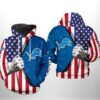 Detroit Lions NFL US Flag Team 3D Hoodie 1