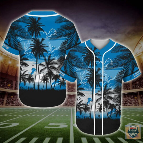 Detroit Lions Nfl Palm Tree Baseball Jersey 1