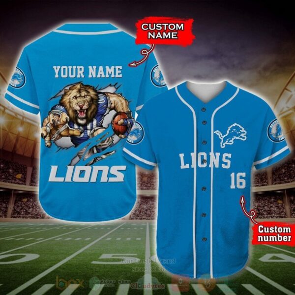 Detroit Lions Nfl Personalized Baseball Jersey 1