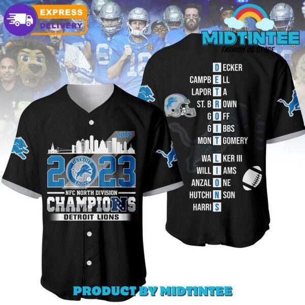 Detroit Lions North Division Championship Baseball Jersey 1