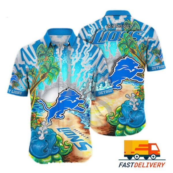 Detroit Lions Ocean Vibes Hawaiian 1