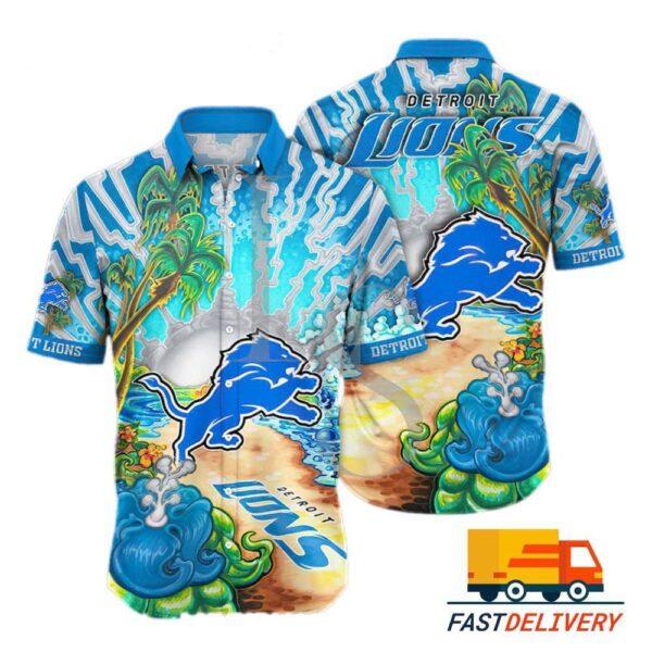 Detroit Lions Ocean Wave Hawaiian 1