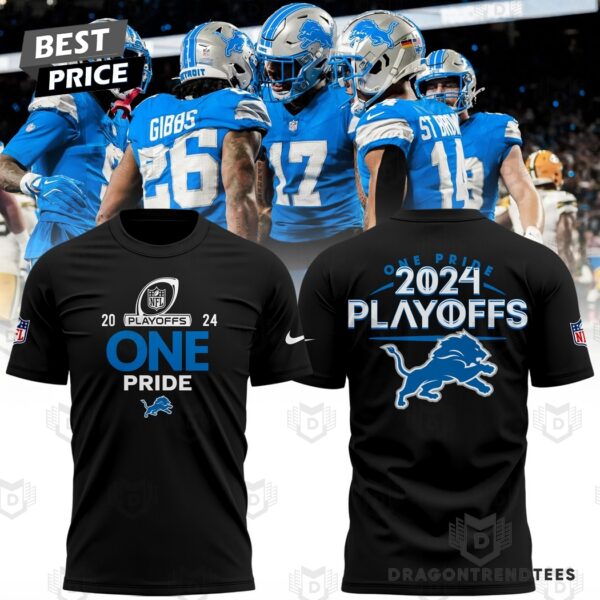 Detroit Lions Play Offs 2025 Black 3D TShirt 1