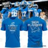 Detroit Lions Play Offs 2025 Black 3D TShirt Blue 1