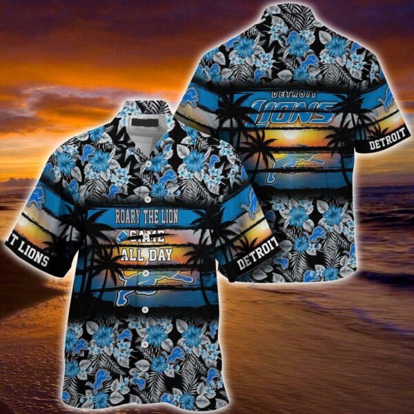 Detroit Lions Sunset Spirit Hawaiian 1