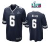 Donovan Wilson 6 Dallas Cowboys Super Bowl LVII Super Bowl LVII Navy Men Game Jersey 1