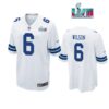 Donovan Wilson 6 Dallas Cowboys Super Bowl LVII Super Bowl LVII White Men Game Jersey 1