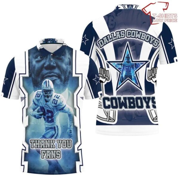 Emmitt Smith 22 Dallas Cowboys Nfc East Division Champions Super Bowl 3D Polo 1