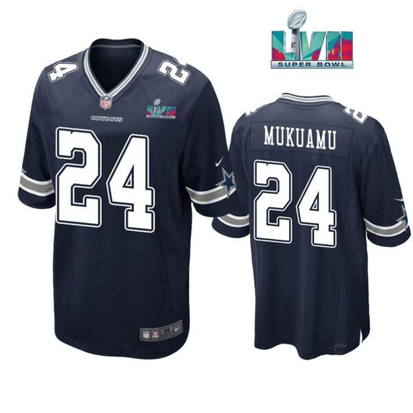 Israel Mukuamu 24 Dallas Cowboys Super Bowl LVII Super Bowl LVII Game Navy Jersey 1