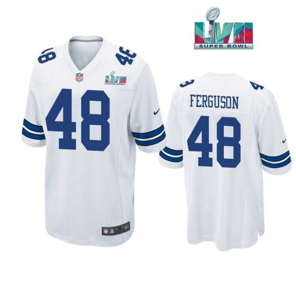 Jake Ferguson 48 Dallas Cowboys Super Bowl LVII Super Bowl LVII White Men Game Jersey 1