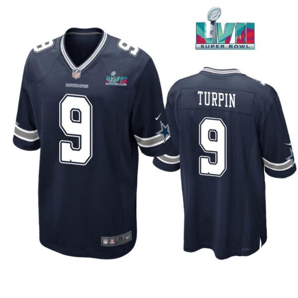 Kavontae Turpin 9 Dallas Cowboys Super Bowl LVII Super Bowl LVII Navy Men Game Jersey 1