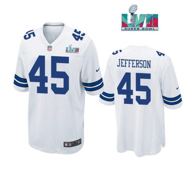 Malik Jefferson 45 Dallas Cowboys Super Bowl LVII Super Bowl LVII White Men Game Jersey 1