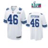 Malik Jefferson 46 Dallas Cowboys Super Bowl LVII Super Bowl LVII White Men Game Jersey 1