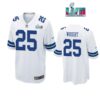 Nahshon Wright 25 Dallas Cowboys Super Bowl LVII Super Bowl LVII White Men Game Jersey 1